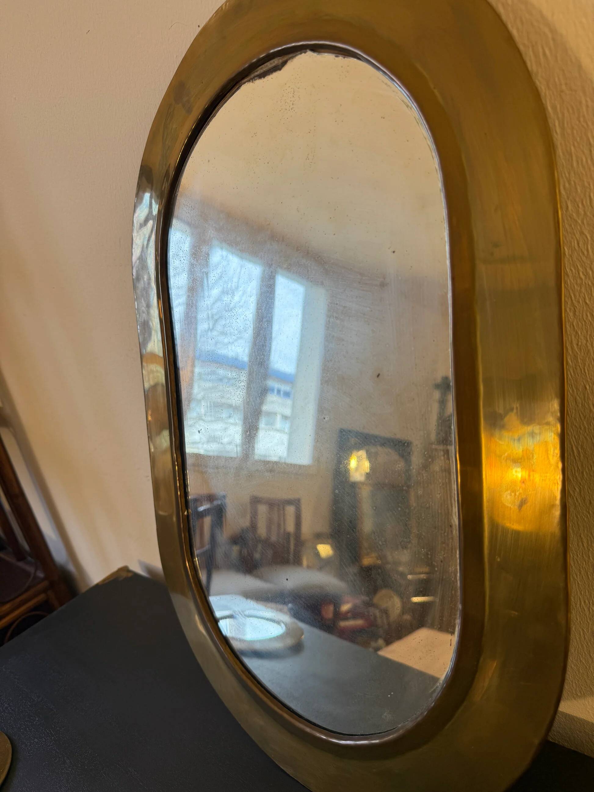 Antique gilded brass mirror (Egyptian craftsmanship)