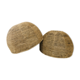 Pair of jute lampshades, 1970