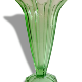 Art Deco green glass vase