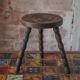 Vintage stool, tripod stool, occasional stool, wooden plant stand, side table, interior decoration.
