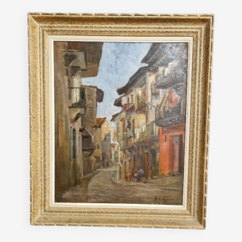 Picturesque village painting