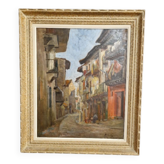 Picturesque village painting