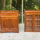 Louis Philippe donkey back secretary in solid wood, 20th century