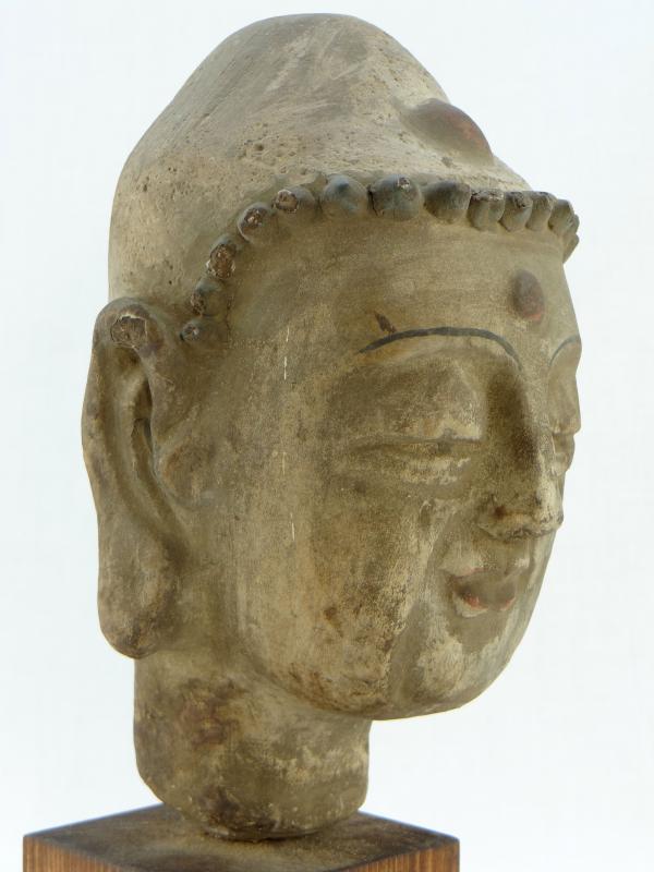 Buddha Head In Cooked Earth, Early 20th Century