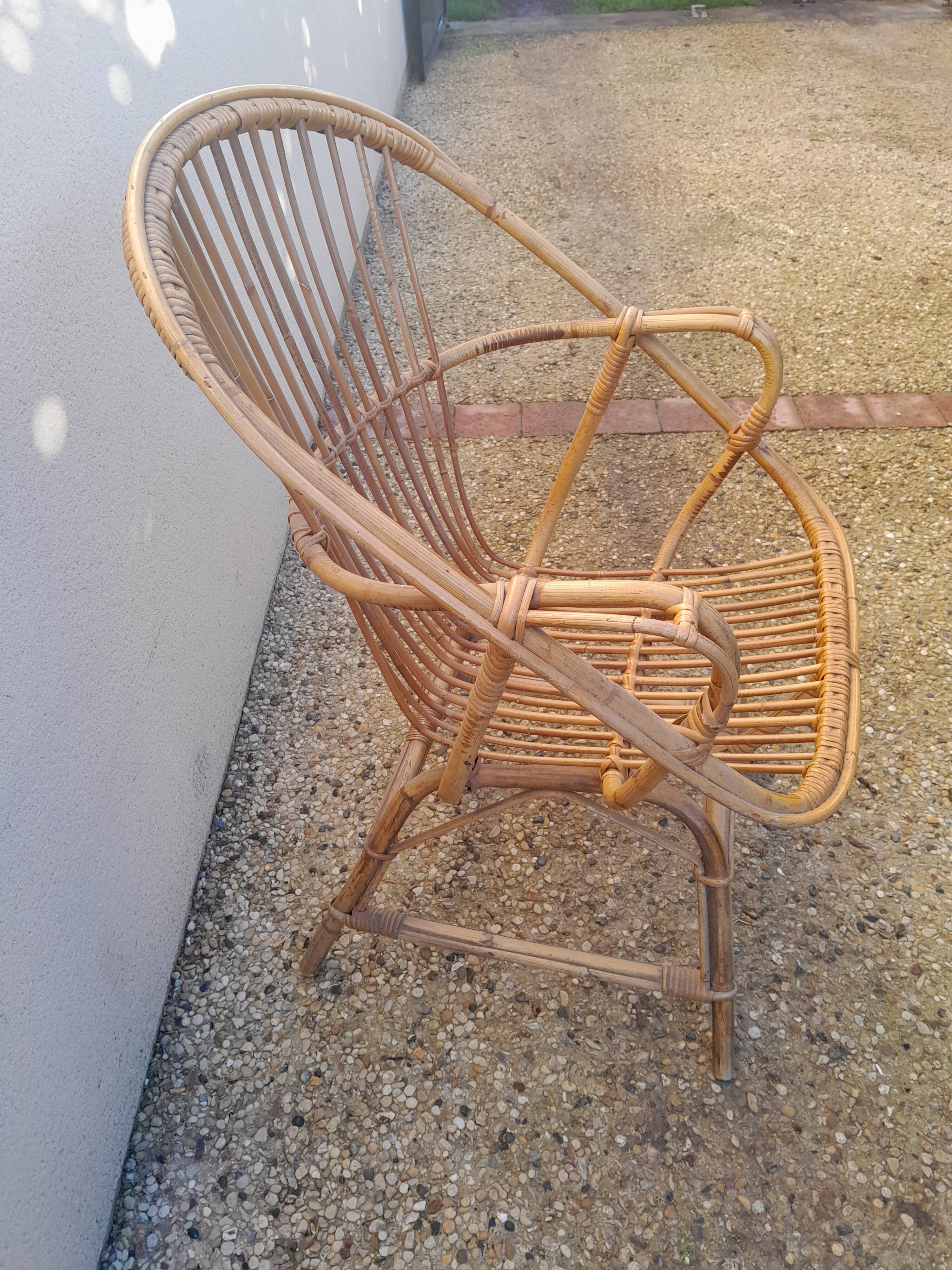 Vintage rattan armchair