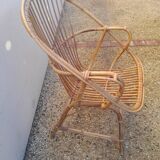 Fauteuil en rotin vintage