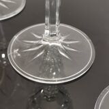Set de 4 verres à pied à eau en cristal ciselé vintage