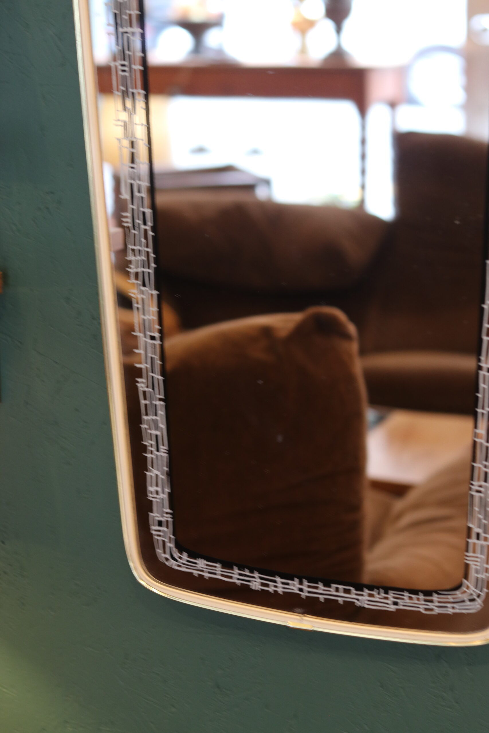 Large 1950s rear-view mirror