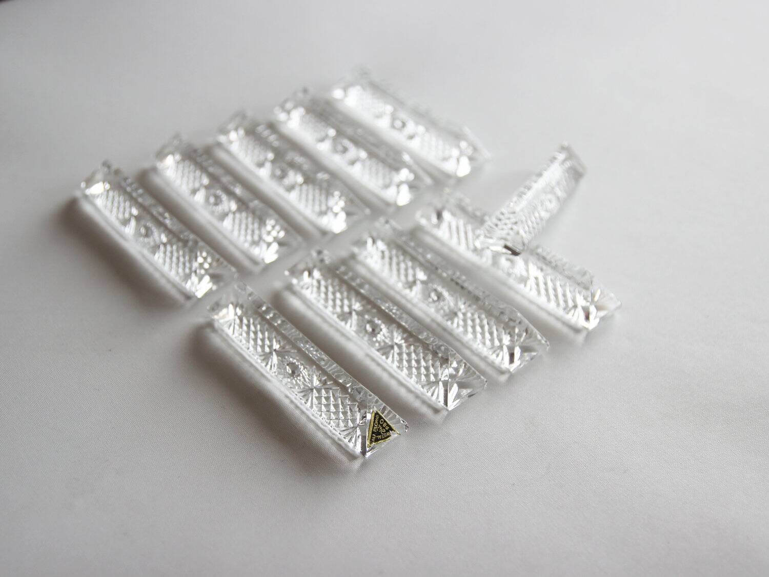 Set of 10 crystal knife holders