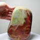 Large green onyx ashtray with free-form bands, vintage Italy, 50s-60s