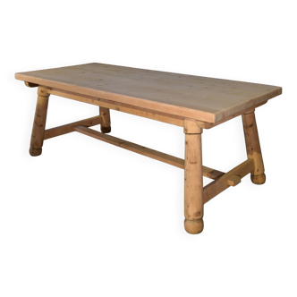 Georges Robert 1960's Brutalist Raw Pine Farm Table