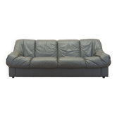 Italian leather sofa, three-seater, 1970s