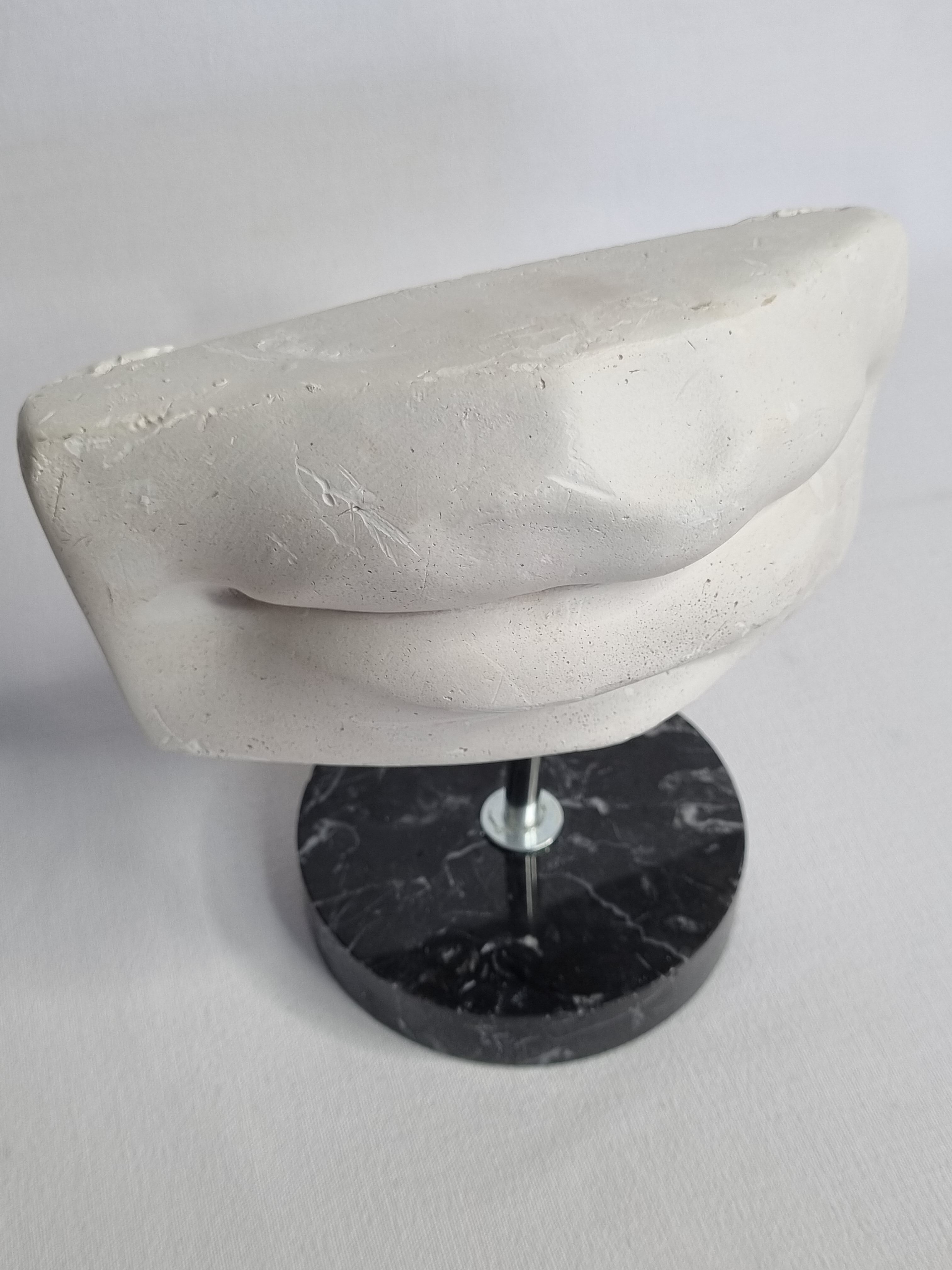 Lips of Michelangelo's "David", after Brucciani, on base, 17 cm