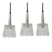 Ensemble de trois suspensions en verre Carl Fagerlund par Orrefors, Suède, années 1960