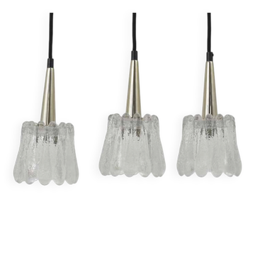 Ensemble de trois suspensions en verre Carl Fagerlund par Orrefors, Suède, années 1960