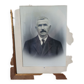 Framed portrait of a man.
