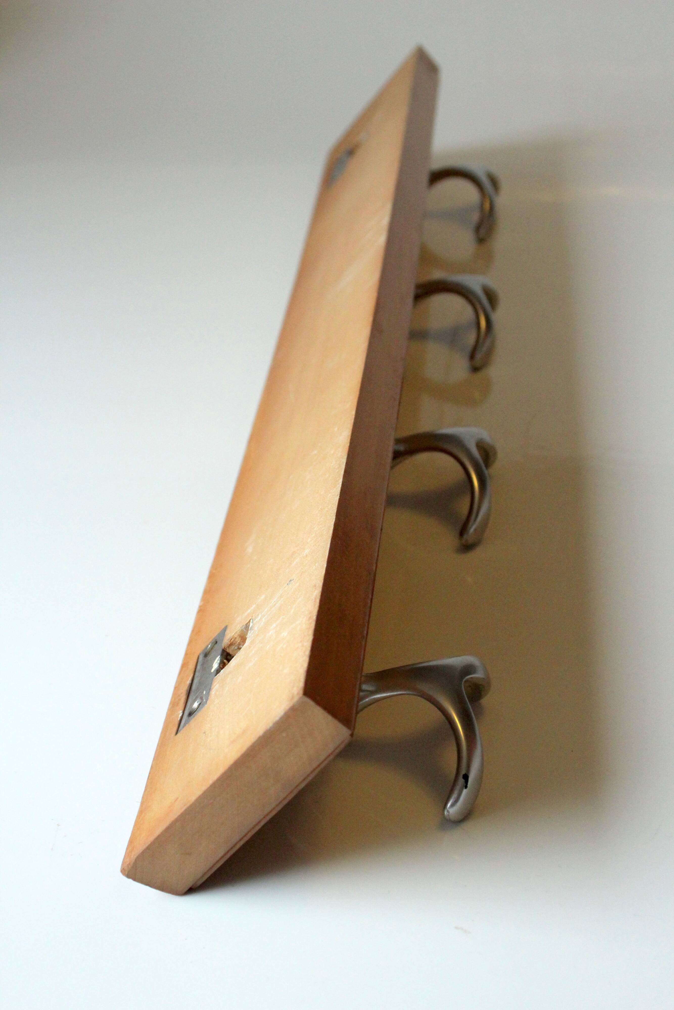 Solid wooden coat door, coat rack with 4 hooks