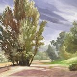 Signed forest landscape from 1992