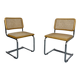 Set of 2 Italian cantilever chairs in cane Cesca 1970s,