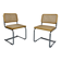Set of 2 Italian cantilever chairs in cane Cesca 1970s,