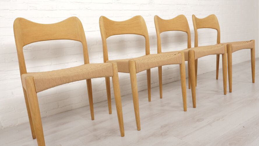 Set de 4 chaises Arne Hovmand Olsen | Mogens Kold | Années 1960
