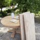 Extendable round table made of solid oak