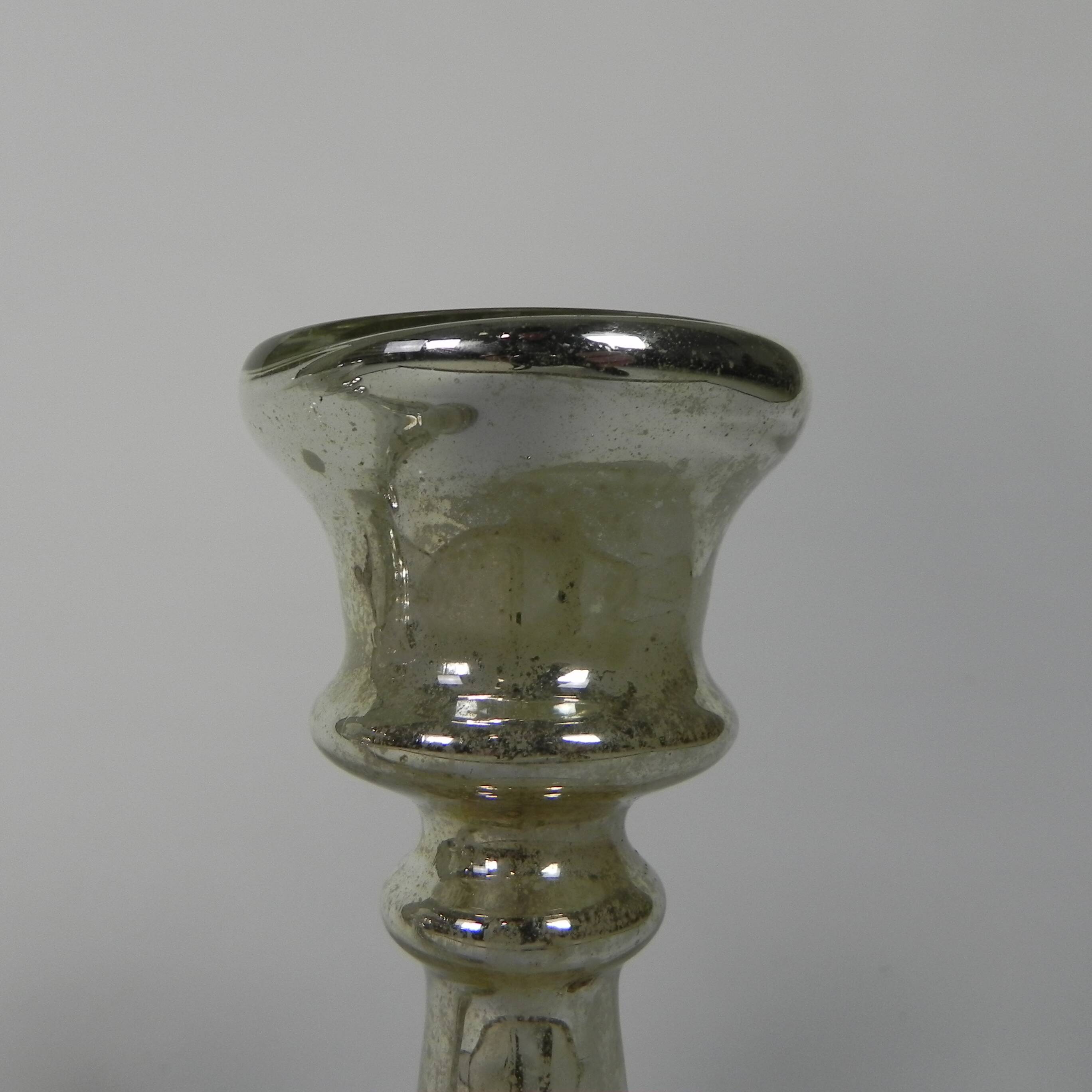 Set of 2 mercury candlesticks, circa 1900 (poor man's silver)