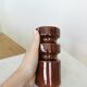 Mid-Century Modern Ceramic Vase: Glossy Brown West German Style, 6.3" Tall
