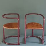 Pair of 50s children's chairs in tube