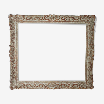 Old frame Montparnasse 73x64 foliage 60x52 cm patinated carved wood SB190