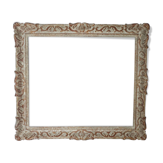 Old frame Montparnasse 73x64 foliage 60x52 cm patinated carved wood SB190