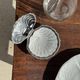 Vintage silver-plated shell butter dish with transparent bowl.