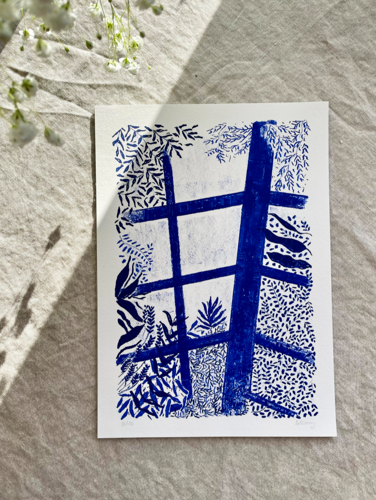 Blue Botanical Print
