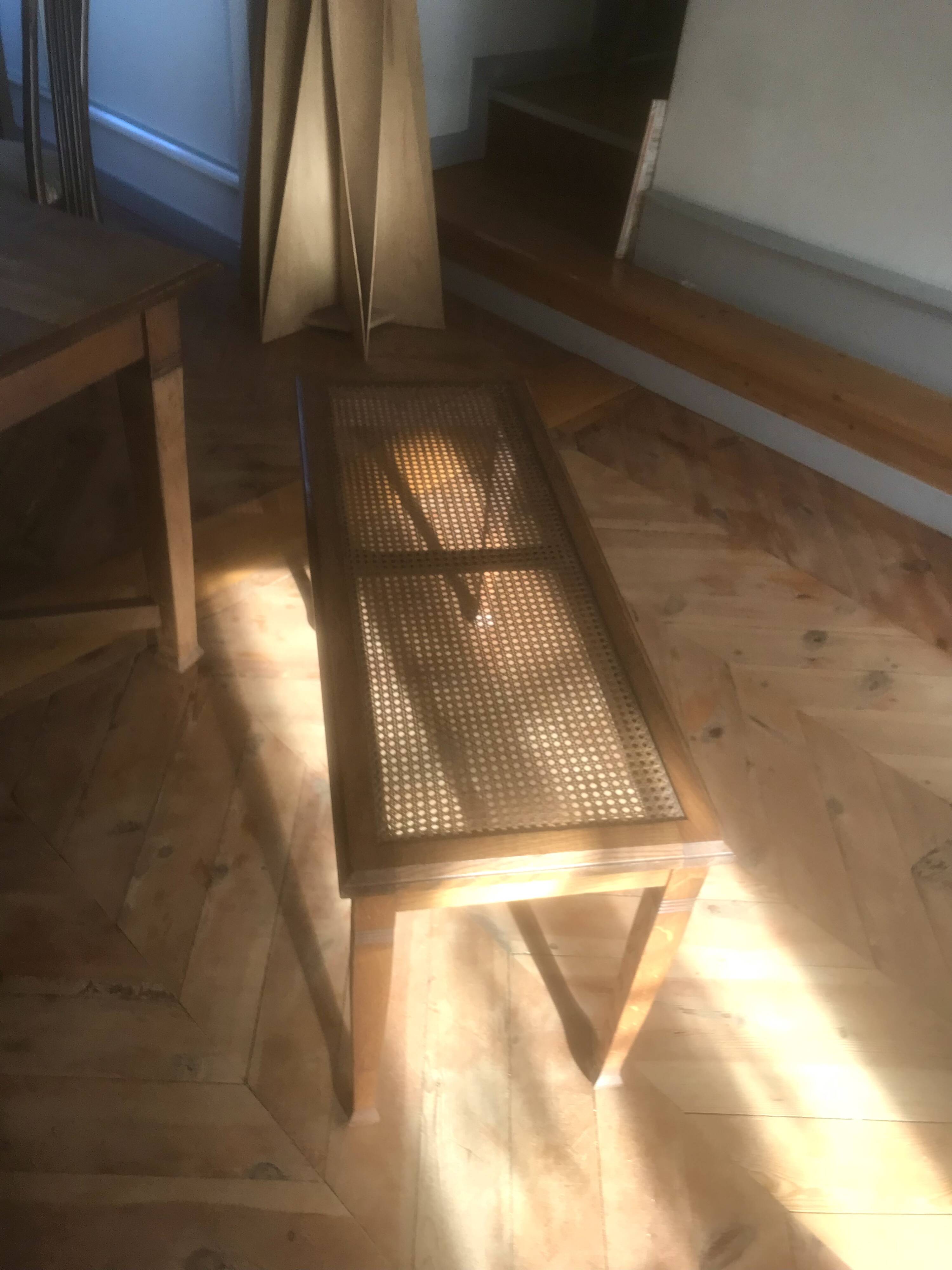 Wood and cane bench Gustave Serrurier Bovy 1900 Art Nouveau