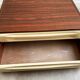 Mid Century rosewood cabinet with 2 beige plastic drawers