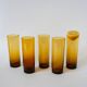 Set of 5 amber Long Drink glasses, 1970