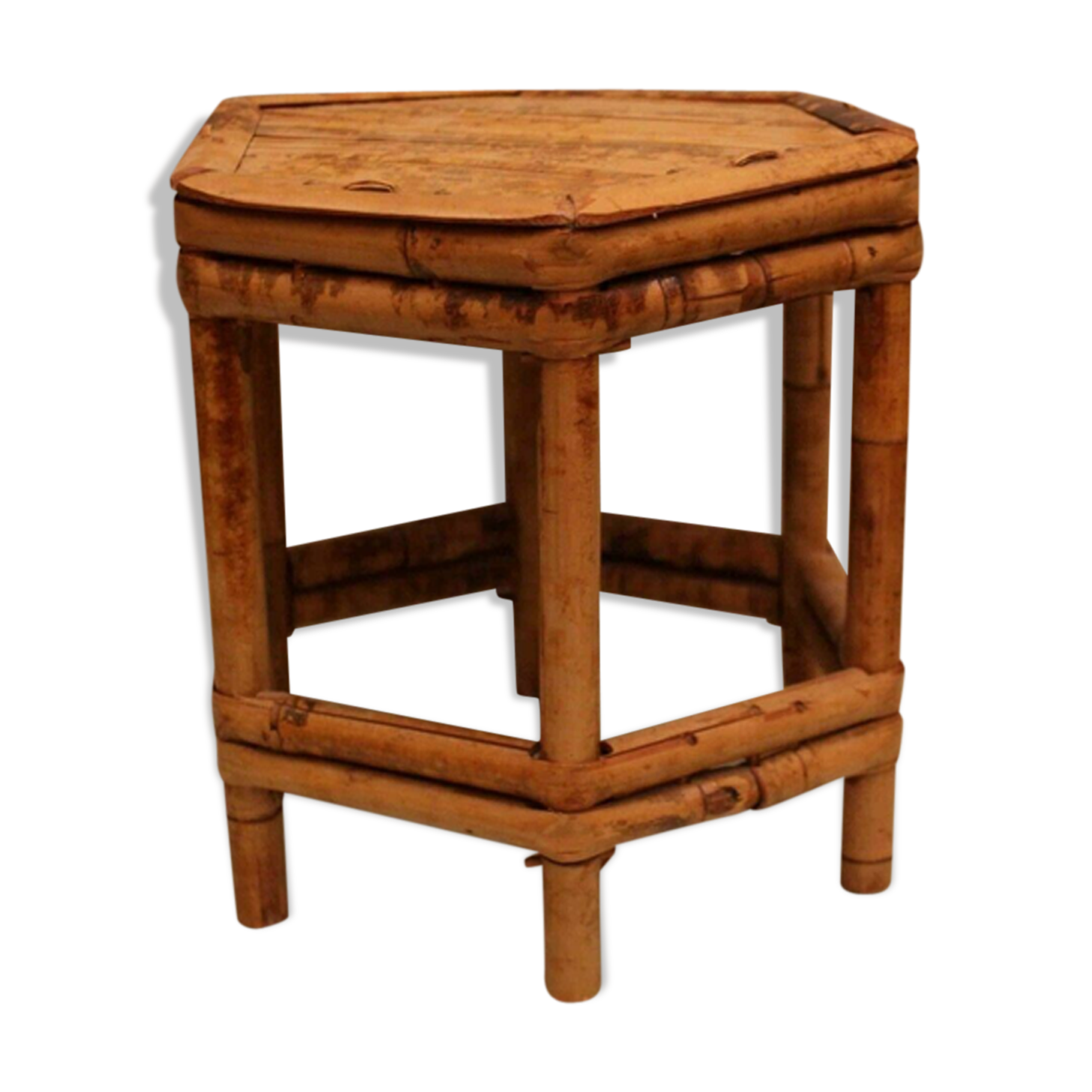 Support hexagonal porte-pot en bambou Extrême-Orient Chine Indochine