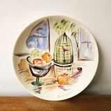 3 vintage hand-painted plates