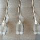 Set of 3 Refurbished Textured Glass Pendant Lights 1970s – Mid-Century