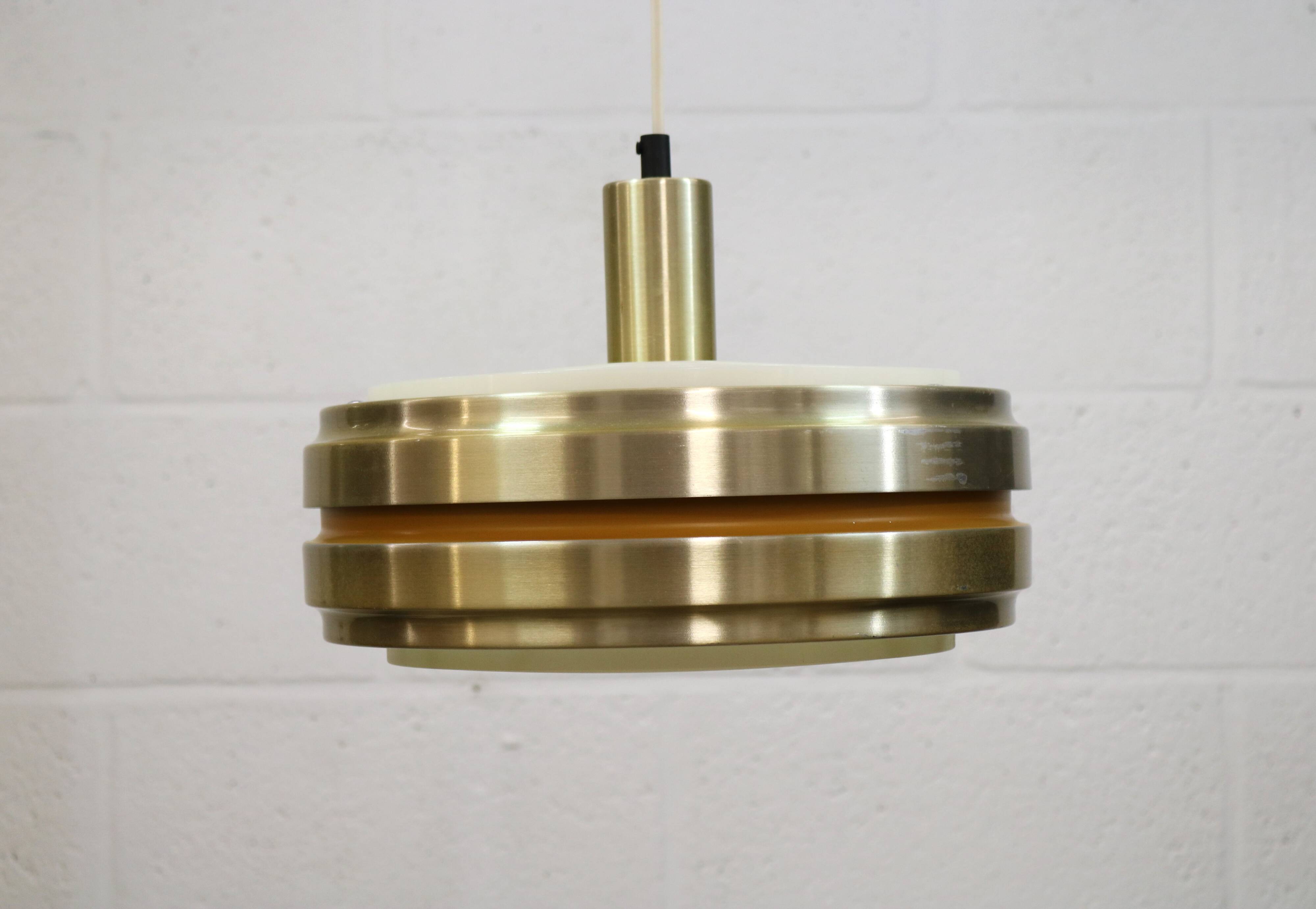 Golden vintage brass lamp: 1970s Scandinavian Mid-Century Modern