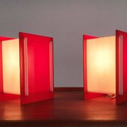 Lampes de table acryliques du milieu du siecle, ensemble de 2
