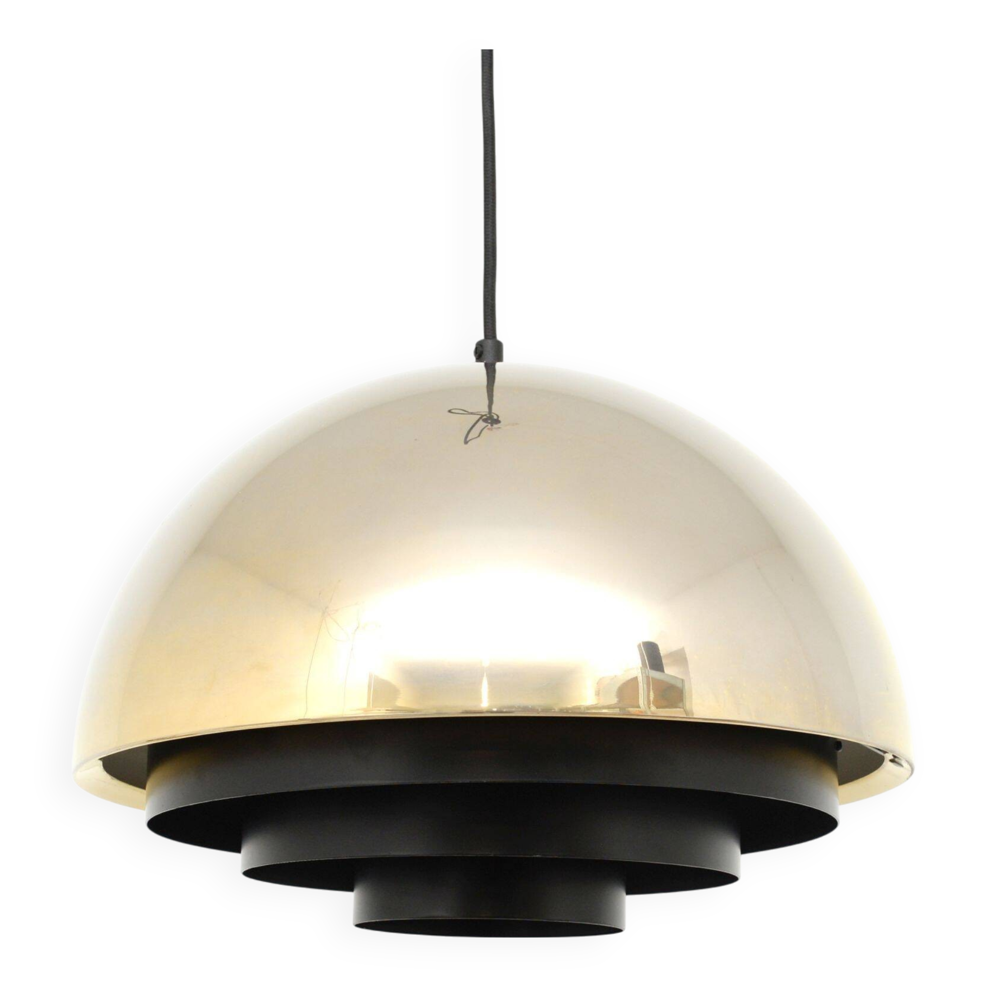 Milieu pendant lamp in 24K Gold, JO Hammerborg , Denmark 60's