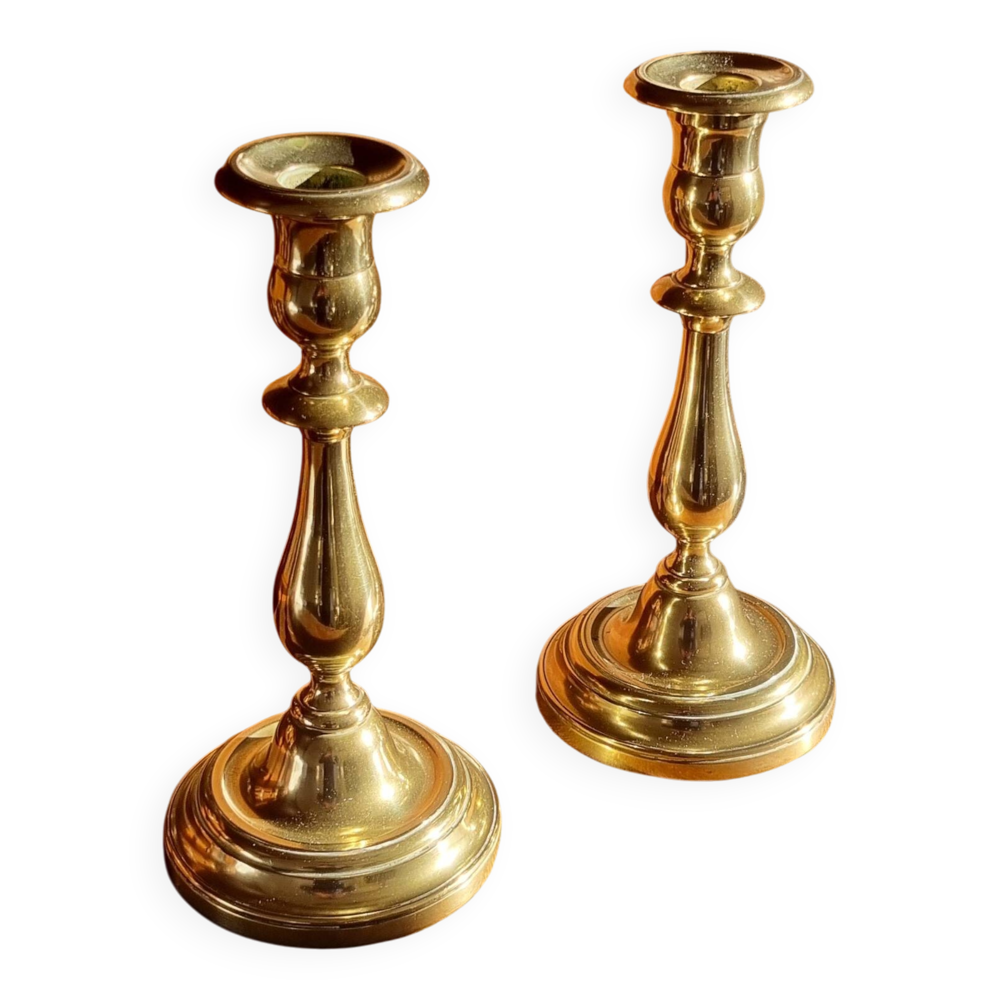 Pair of brass candlesticks