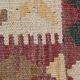 Tapis Afghan Kilim vintage fait main, géométrique en laine brune tissée plate- 97x198cm