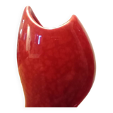 Red ceramic vase, italy 1970s