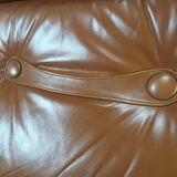 Scandinavian fawn leather sofa