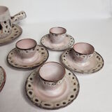 Breakfast service "fat lava" stamped "Vallauris"