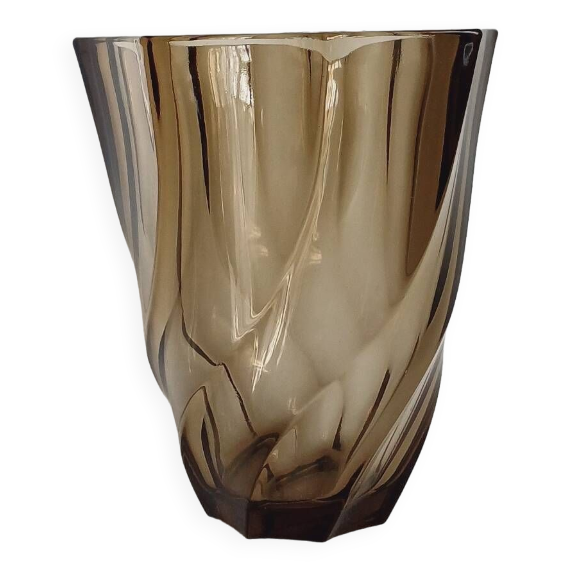 Twisted glass vase