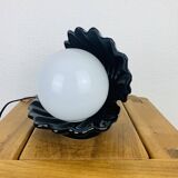 Black ceramic shell lamp and opaline pearl