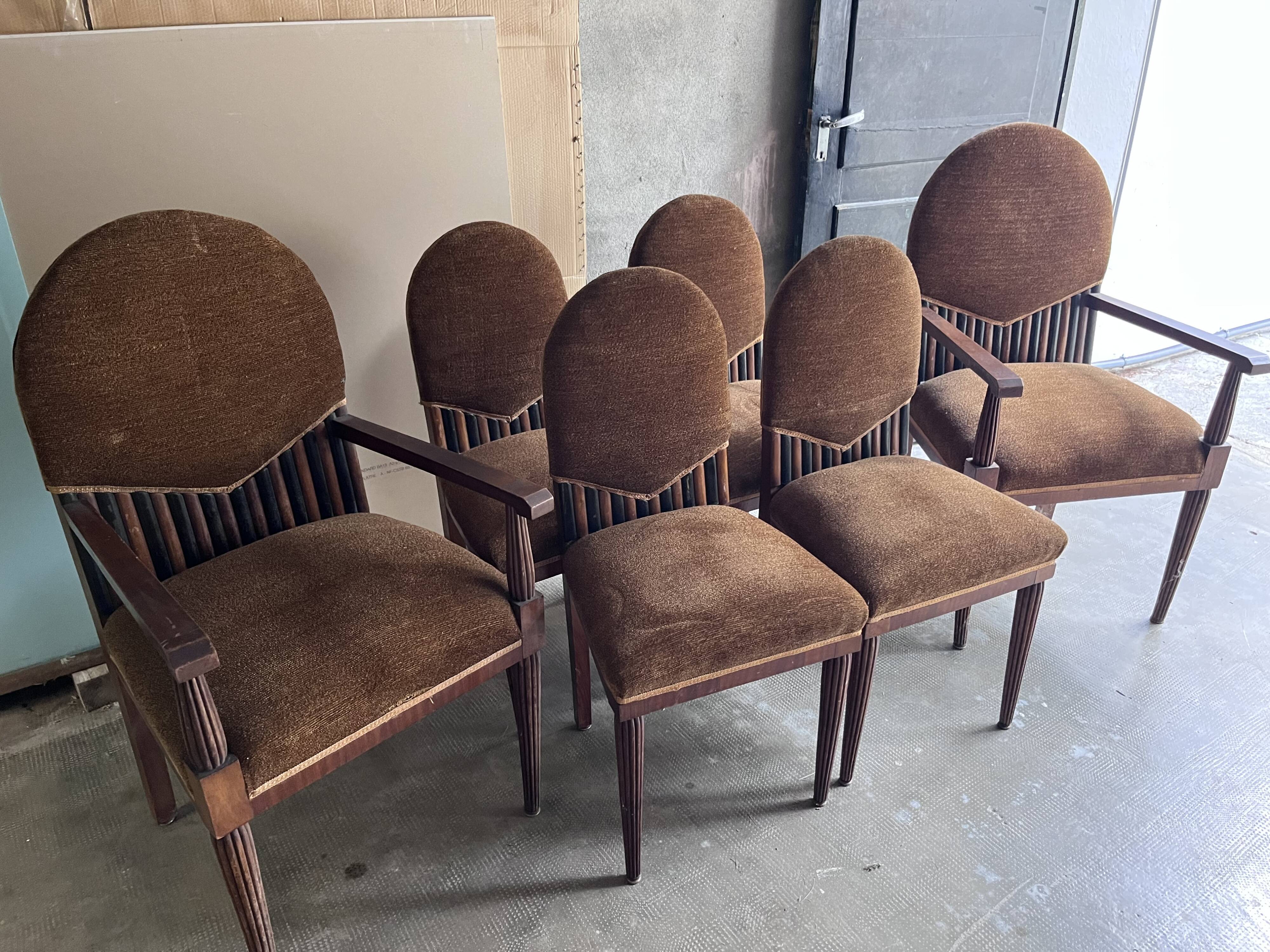Salon Art Déco 1930 – 2 fauteuils et 4 chaises
